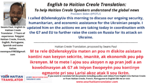 English to Haitian Creole Translation Example