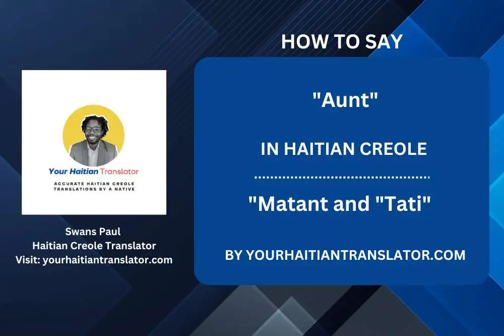 2 ways to say "Aunt" in Haitian Creole with Pronunciation